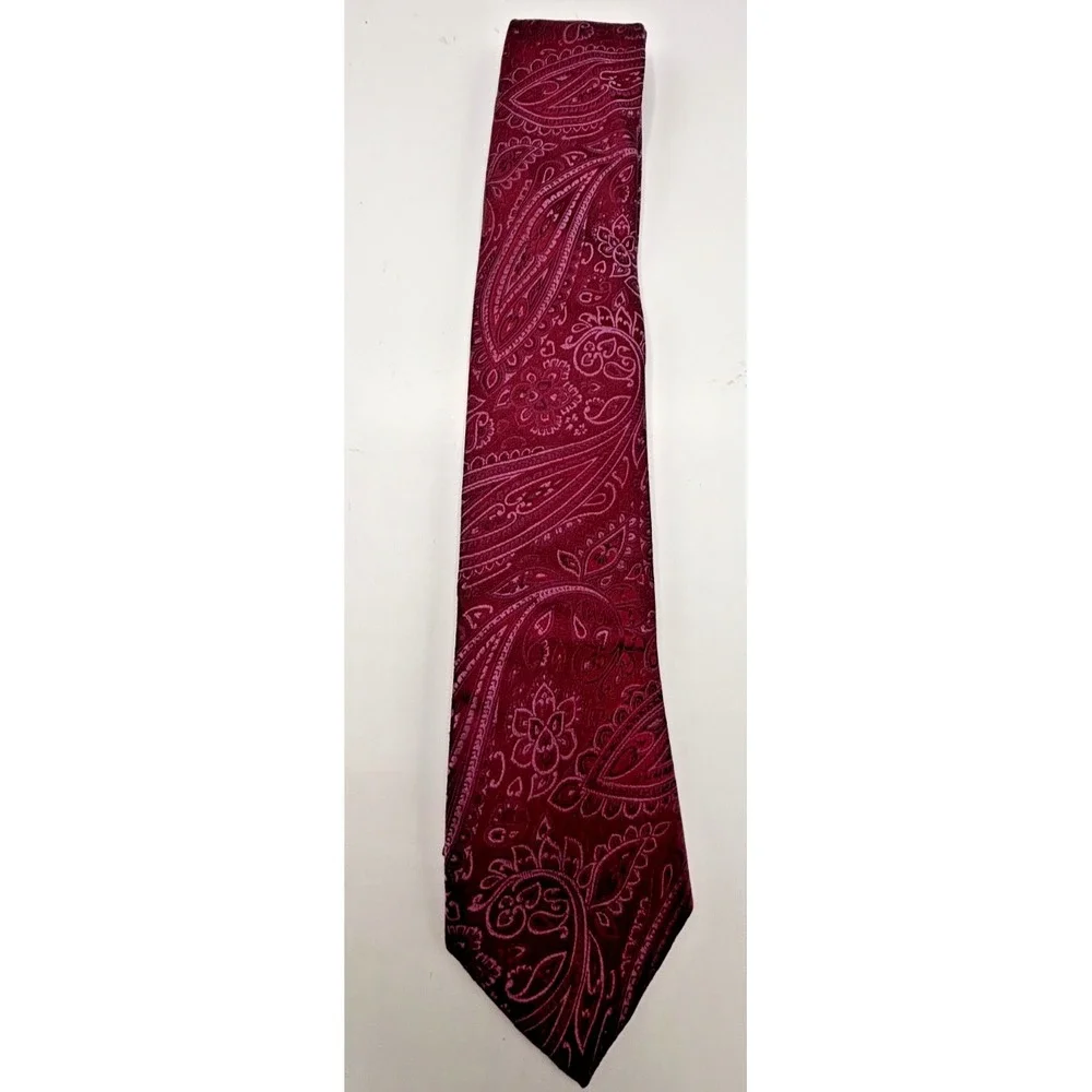 Michael Kors Men's Neck Burgundy Silk Tie